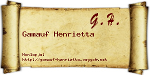 Gamauf Henrietta névjegykártya